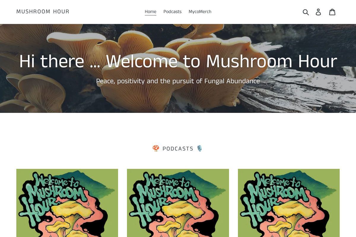 welcometomushroomhour.com homepage screenshot