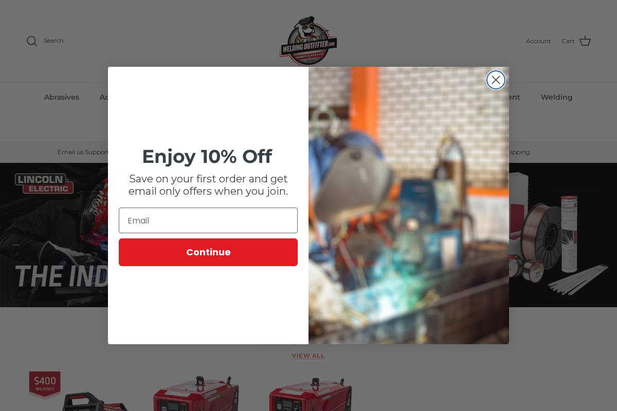 Weldingoutfitter.com homepage screenshot