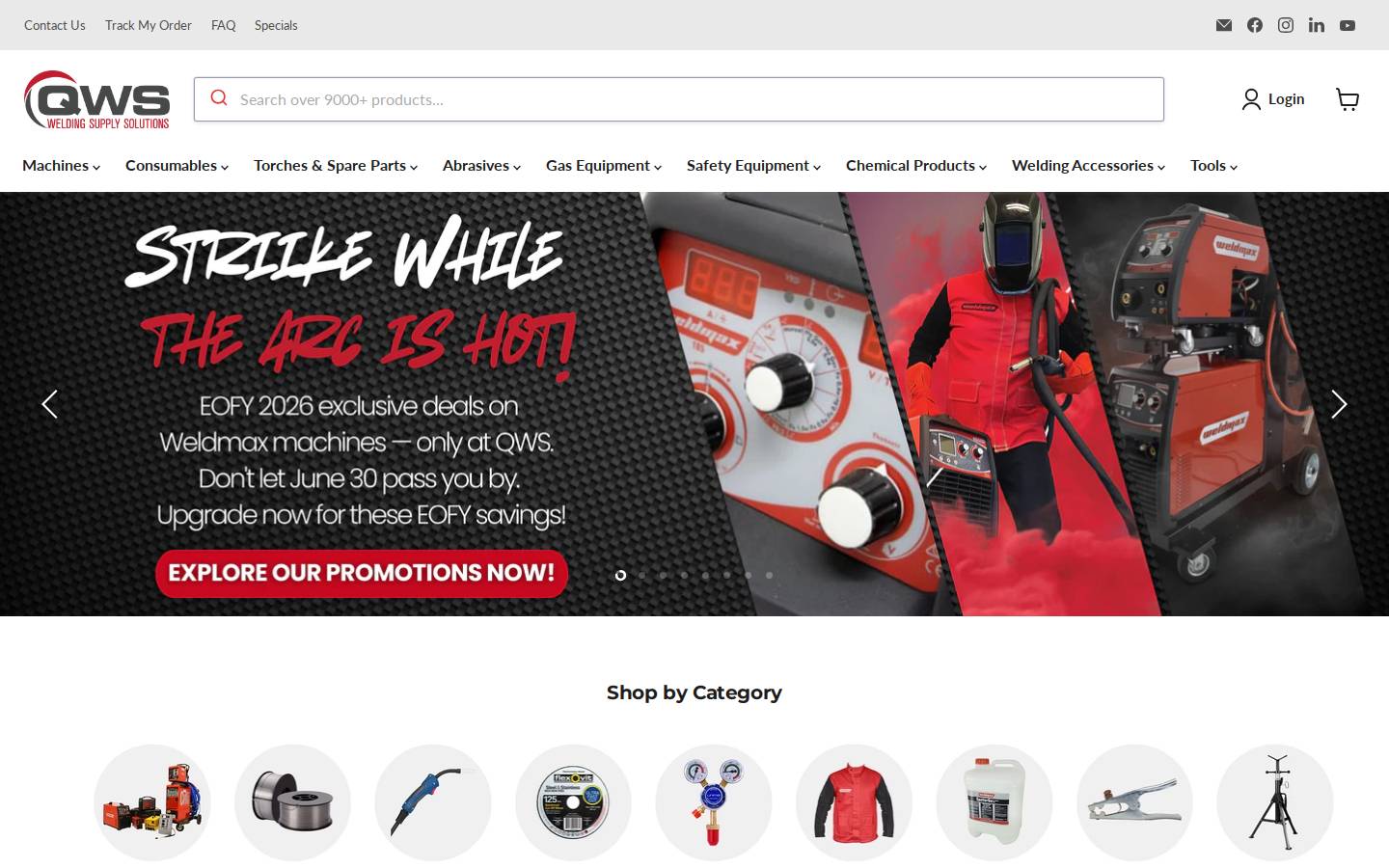 weldingsupply.com homepage screenshot