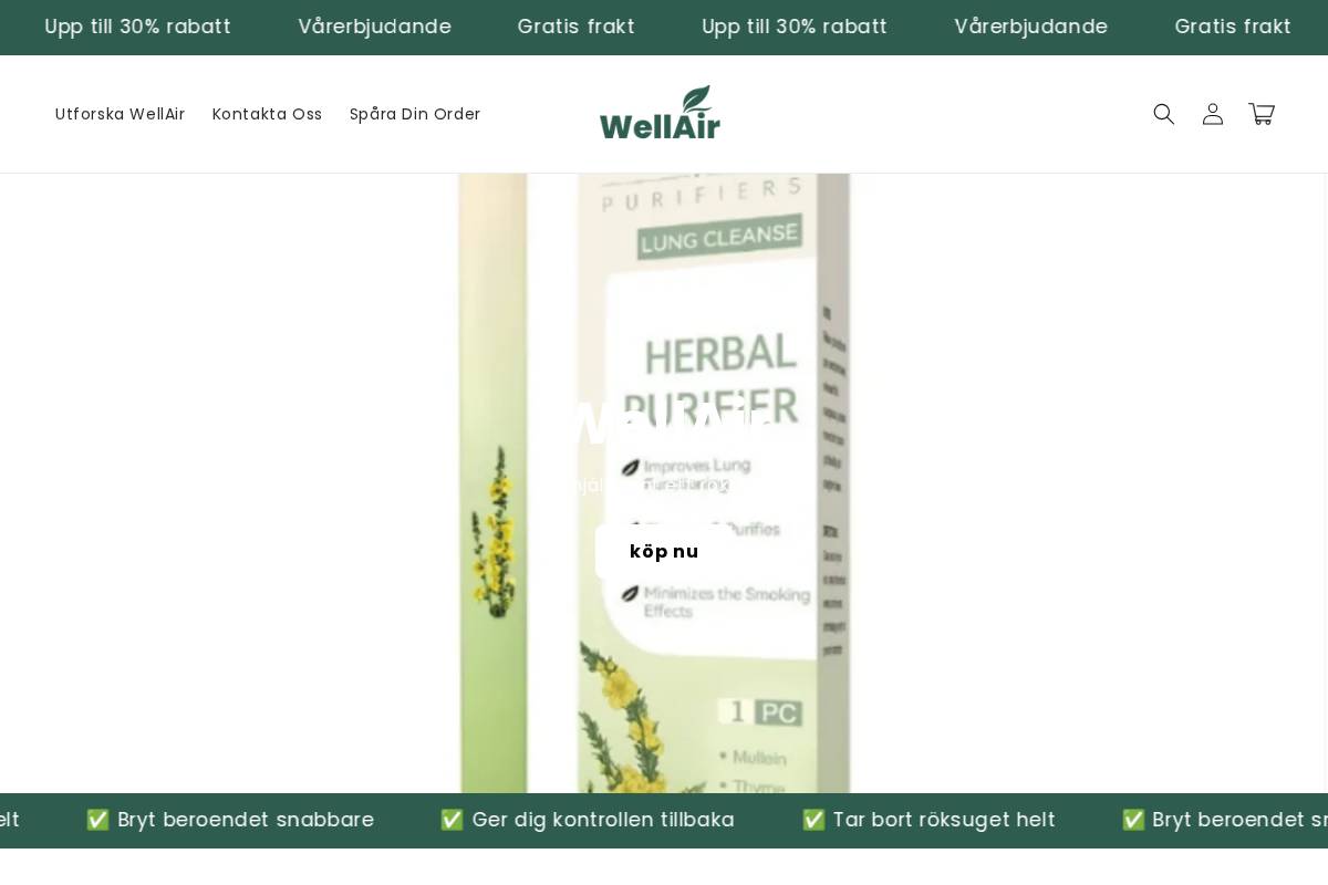 wellair.se homepage screenshot
