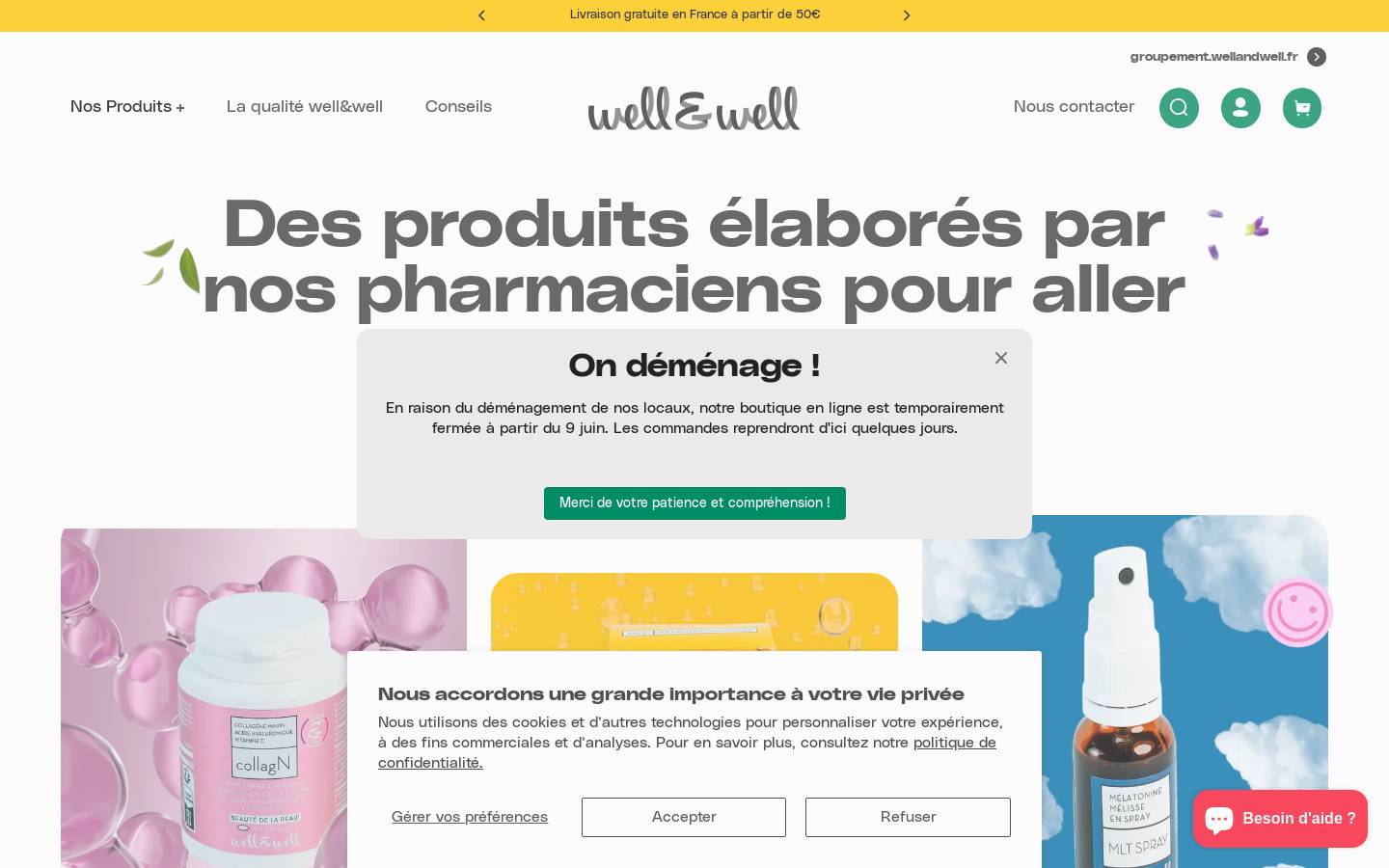 well&well homepage screenshot