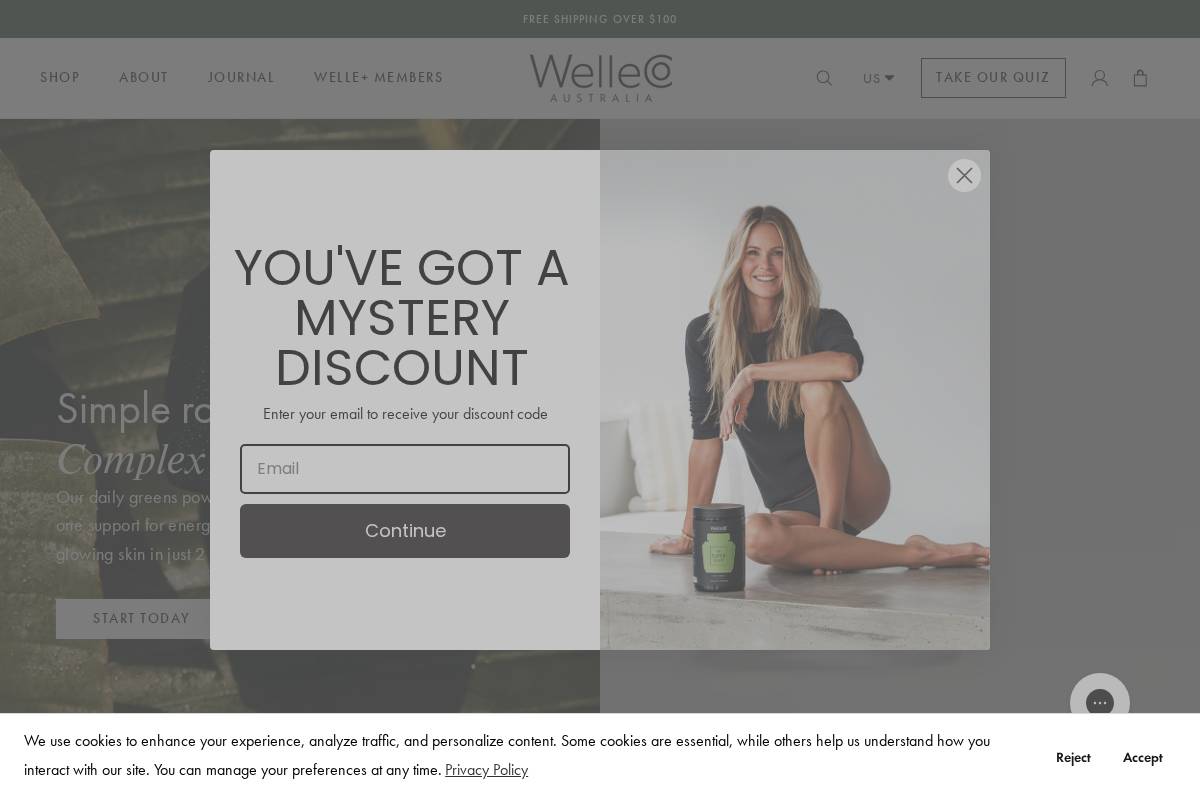 WelleCo homepage screenshot