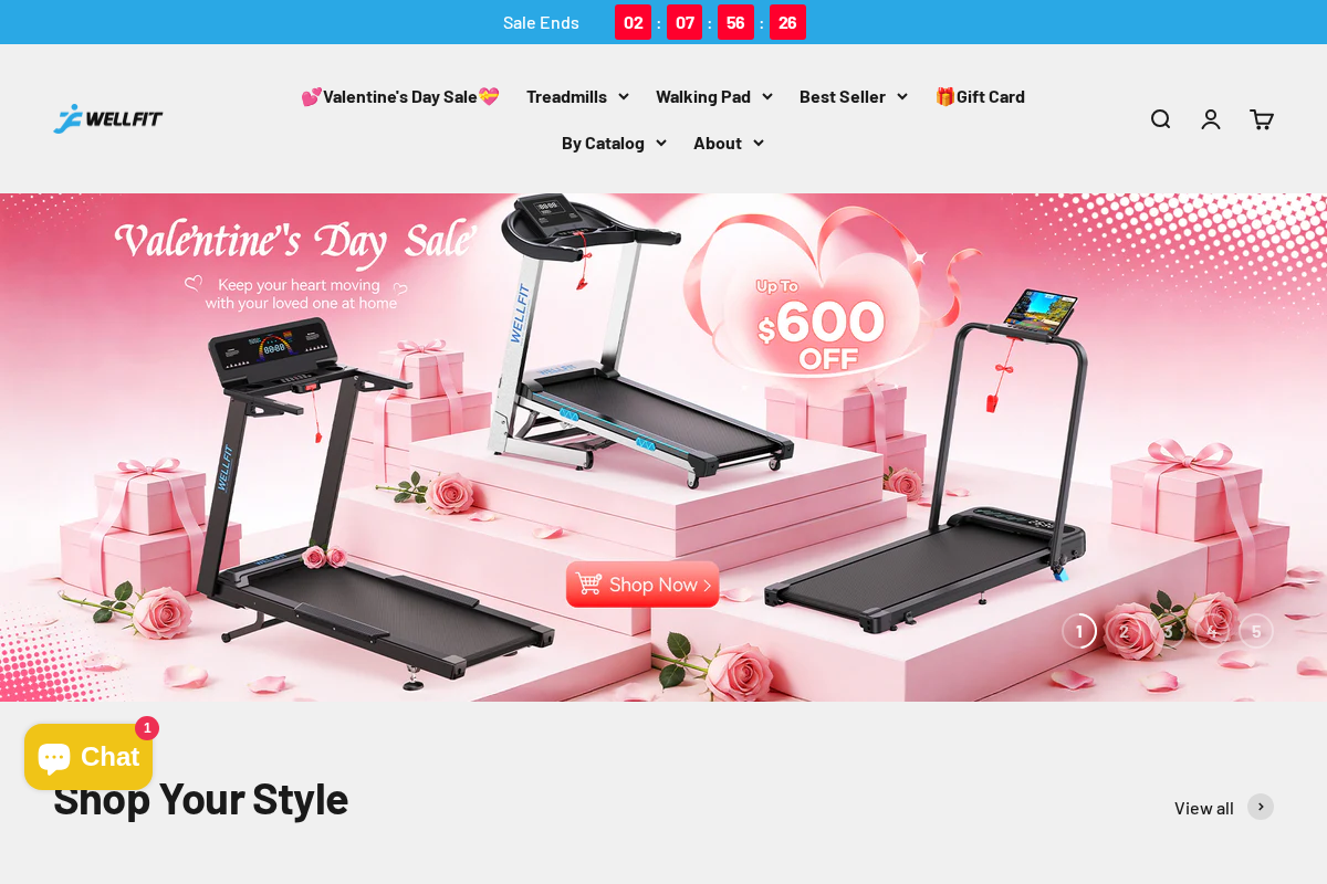 Wellfittreadmill homepage screenshot