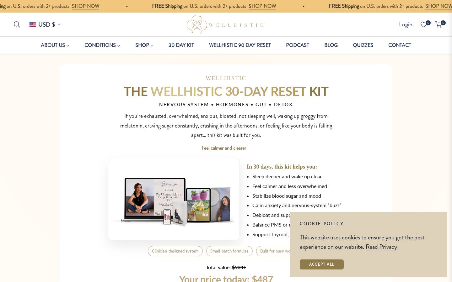 wellhistic.com homepage screenshot
