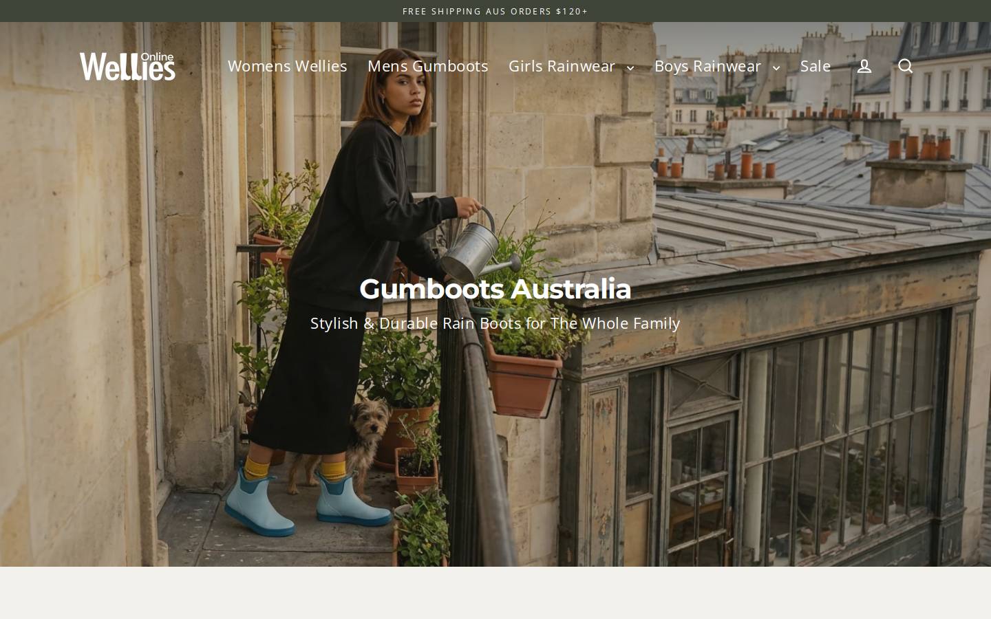 Wellies.com homepage screenshot