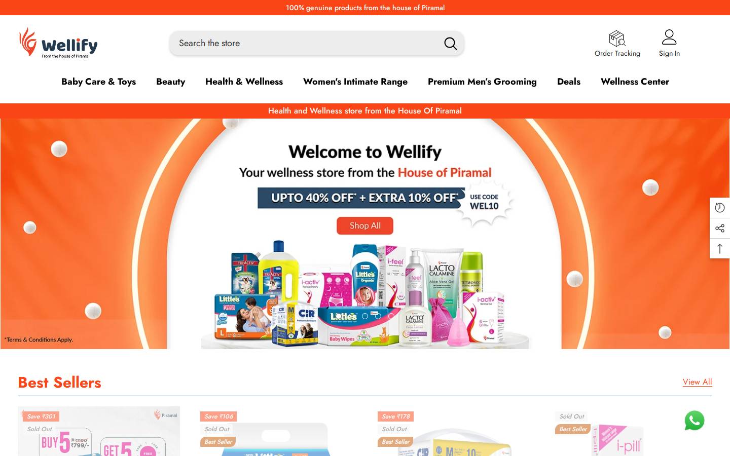 wellify.in homepage screenshot