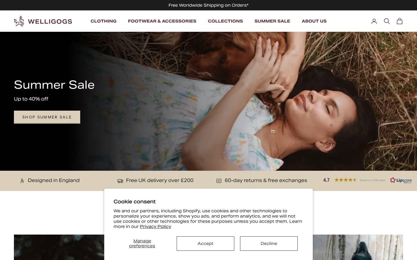 Welligogs homepage screenshot