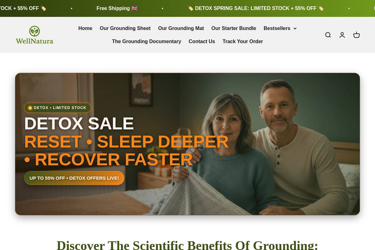 Wellnatura homepage screenshot