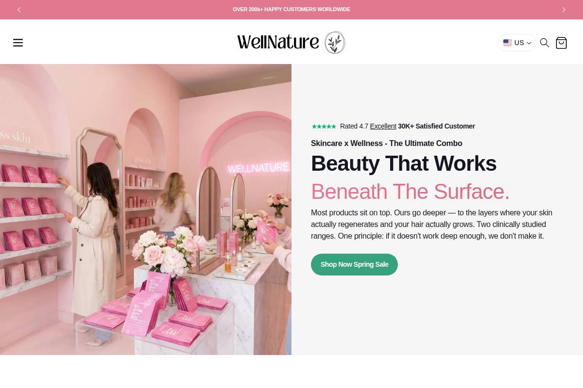 wellnature.co homepage screenshot