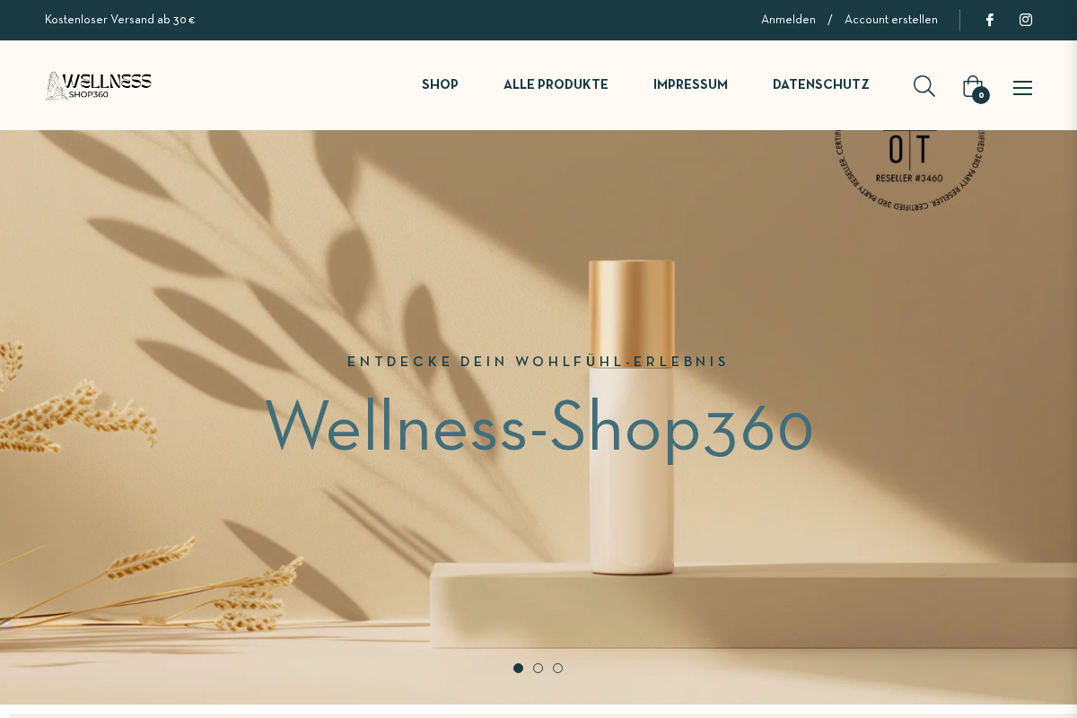 Wellness-Shop360 homepage screenshot
