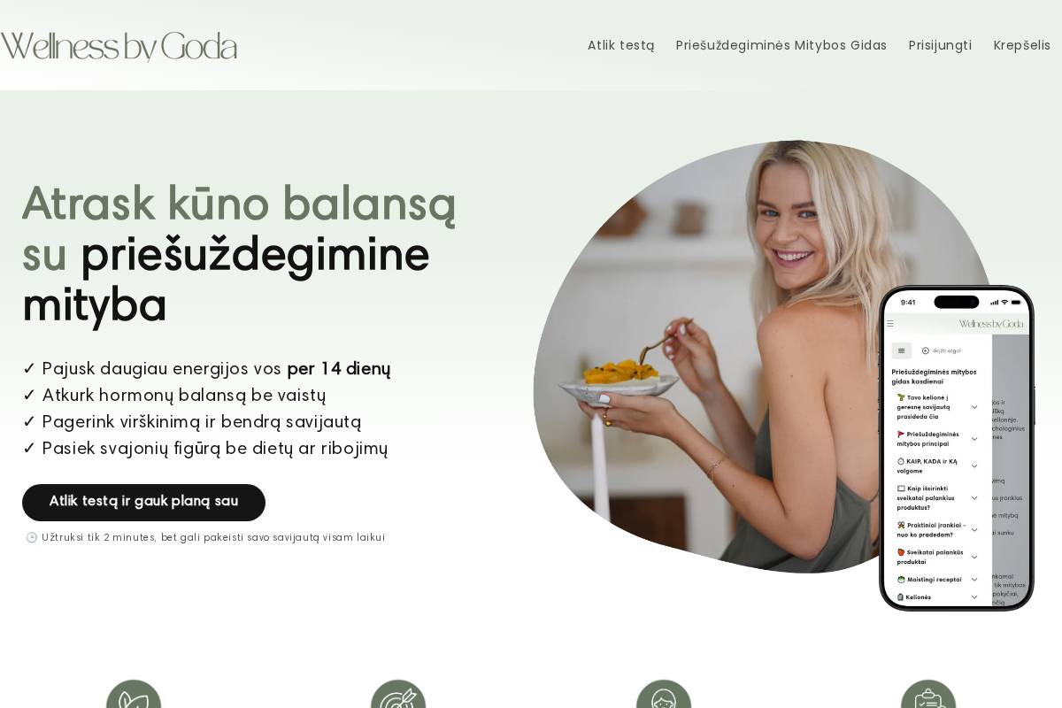 wellnessbygoda.com homepage screenshot