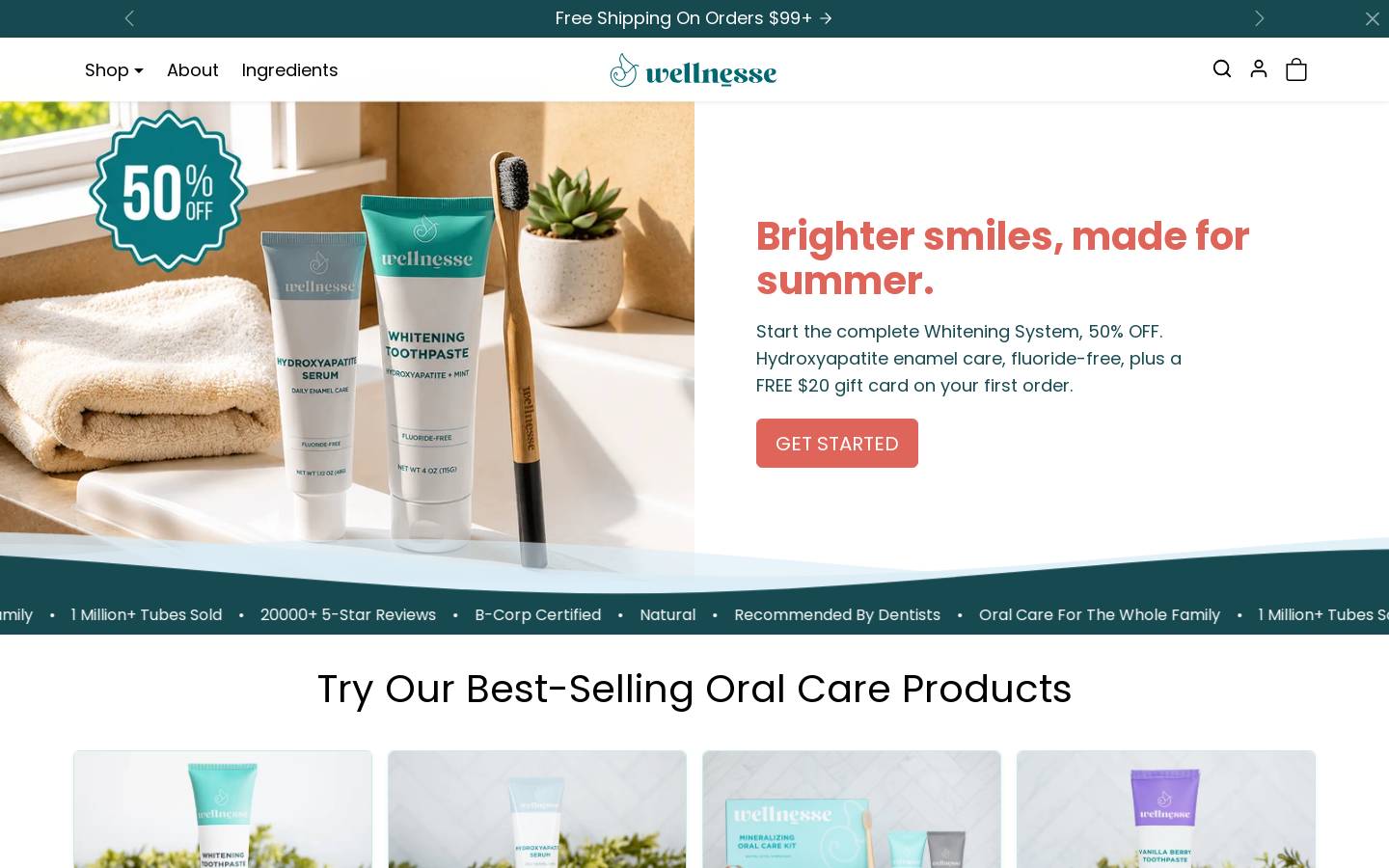 Wellnesse homepage screenshot