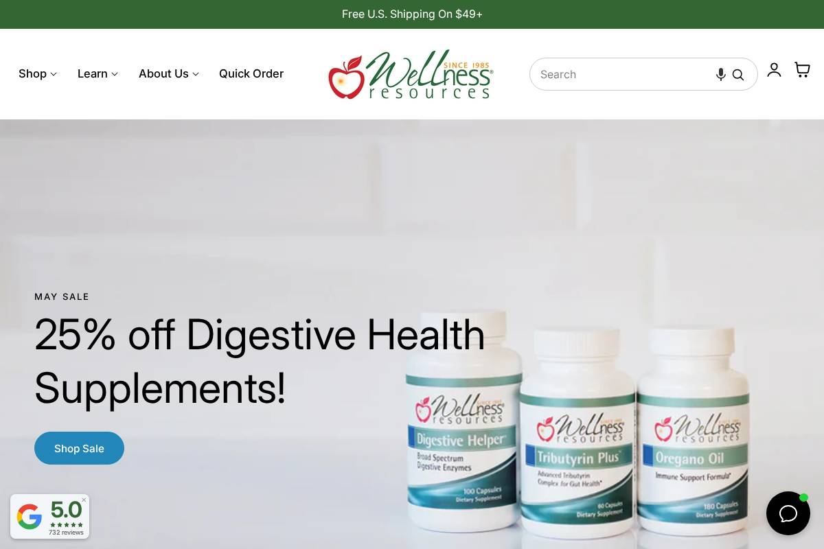 Wellness Resources homepage screenshot