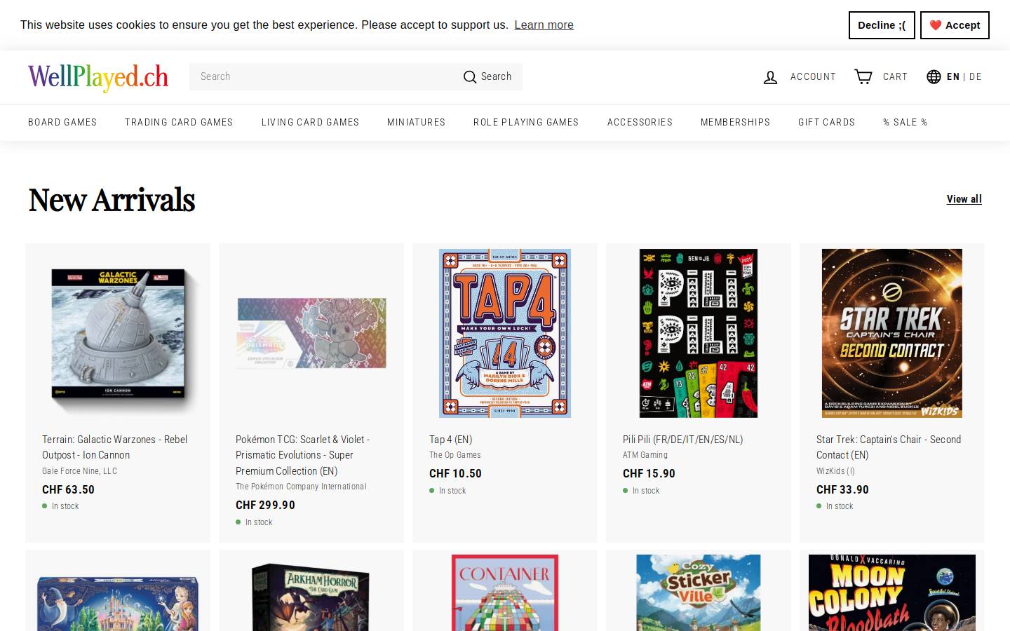 Wellplayed homepage screenshot