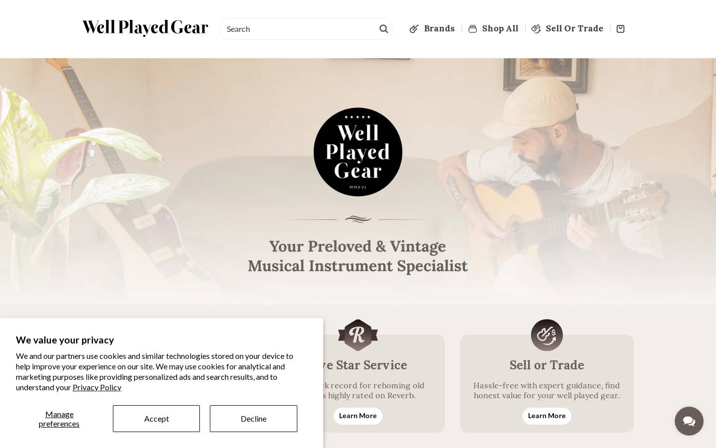 wellplayedgear.com homepage screenshot