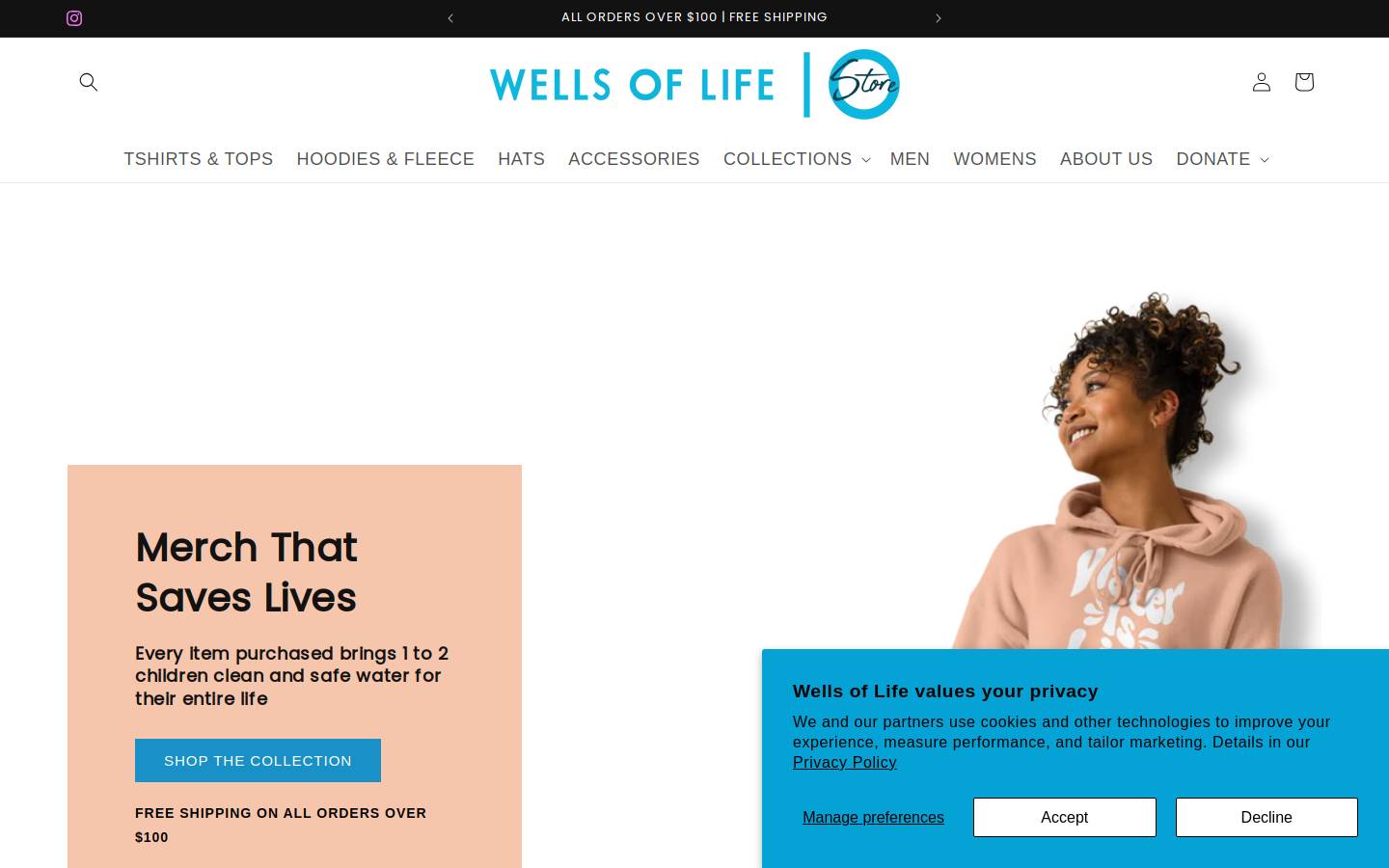 wellsoflifestore.org homepage screenshot
