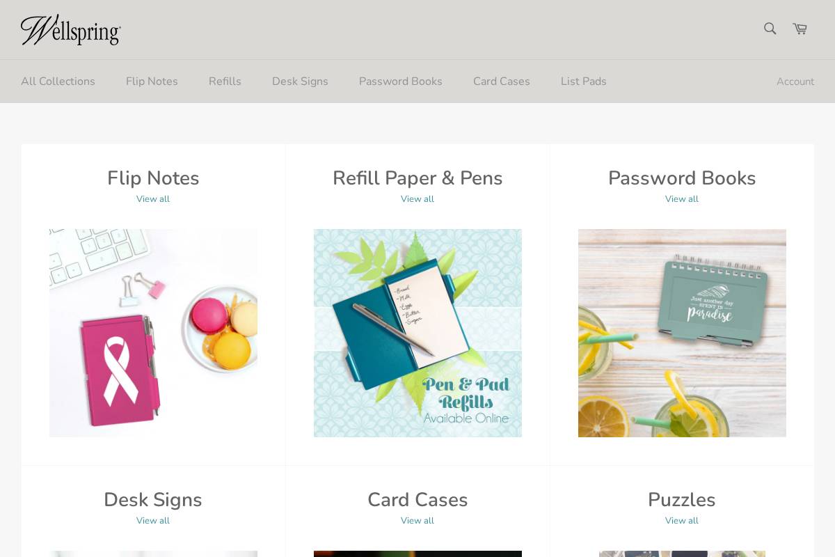 wellspringgift.com homepage screenshot