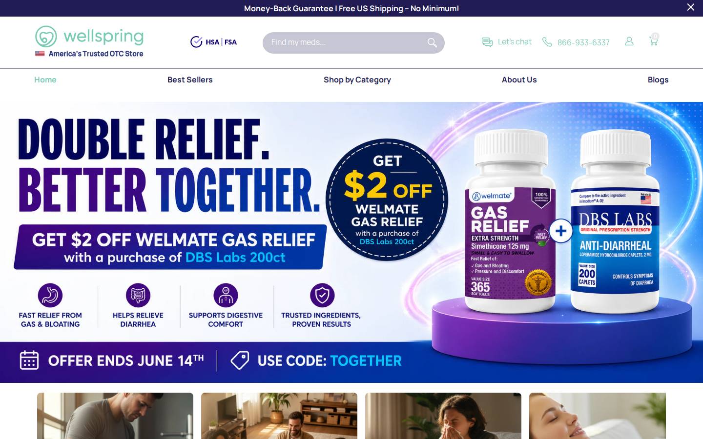Wellspring Meds homepage screenshot