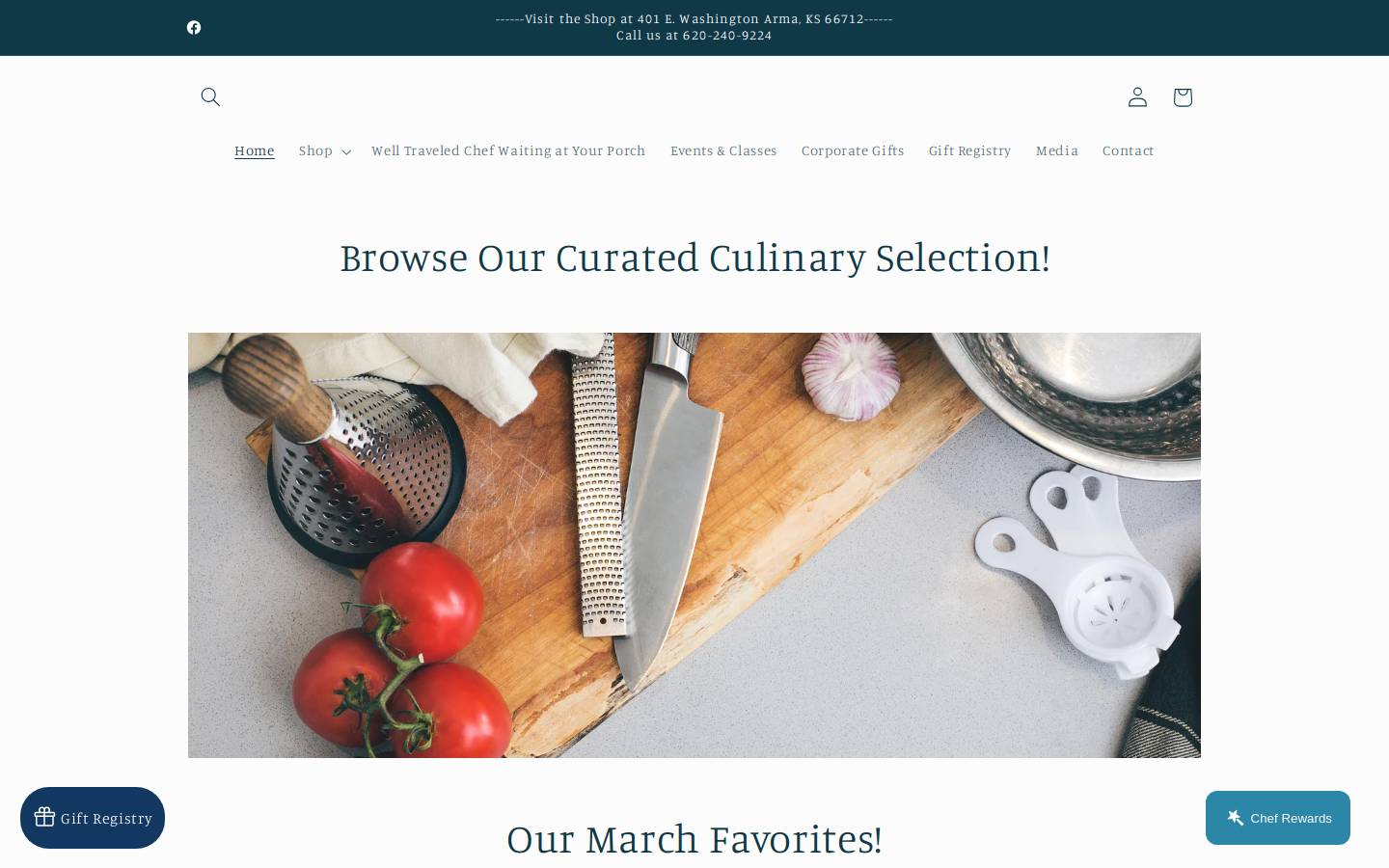 welltraveledchef.com homepage screenshot