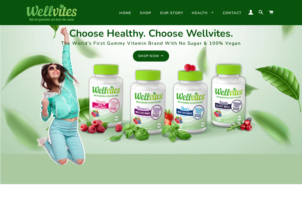 WellVites homepage screenshot
