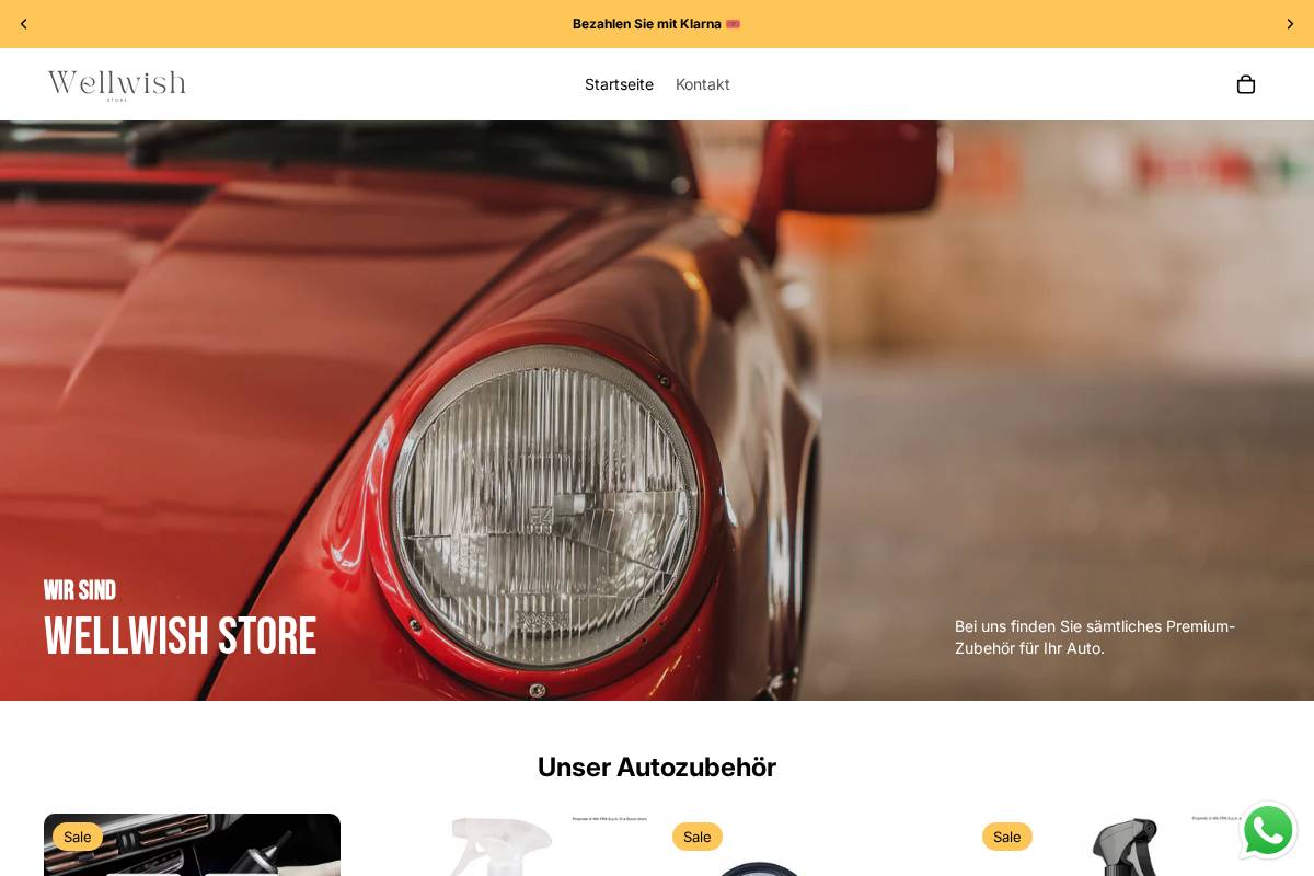 Wellwish homepage screenshot