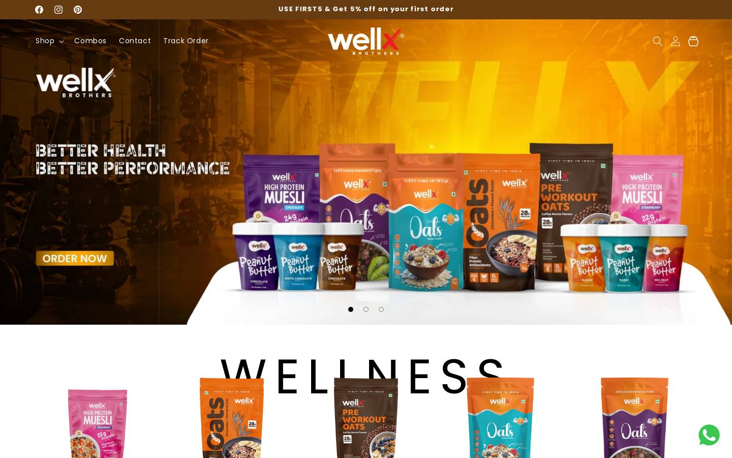 wellxstore.com homepage screenshot