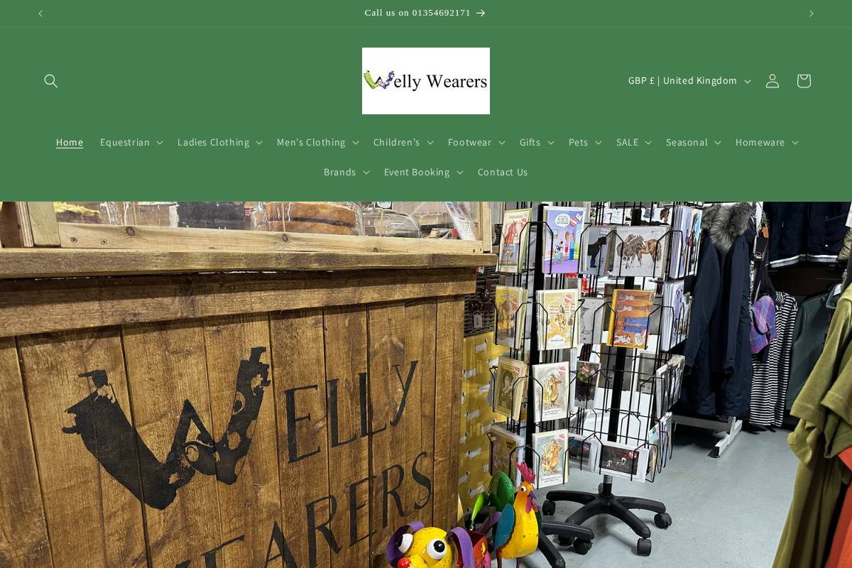 wellywearers.com homepage screenshot