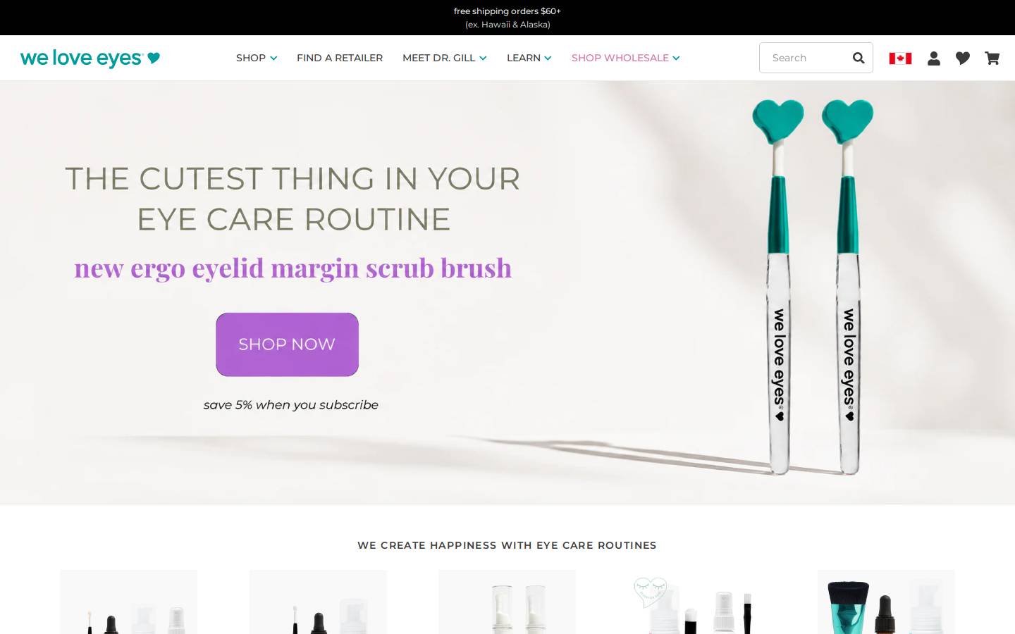 weloveeyes.com homepage screenshot