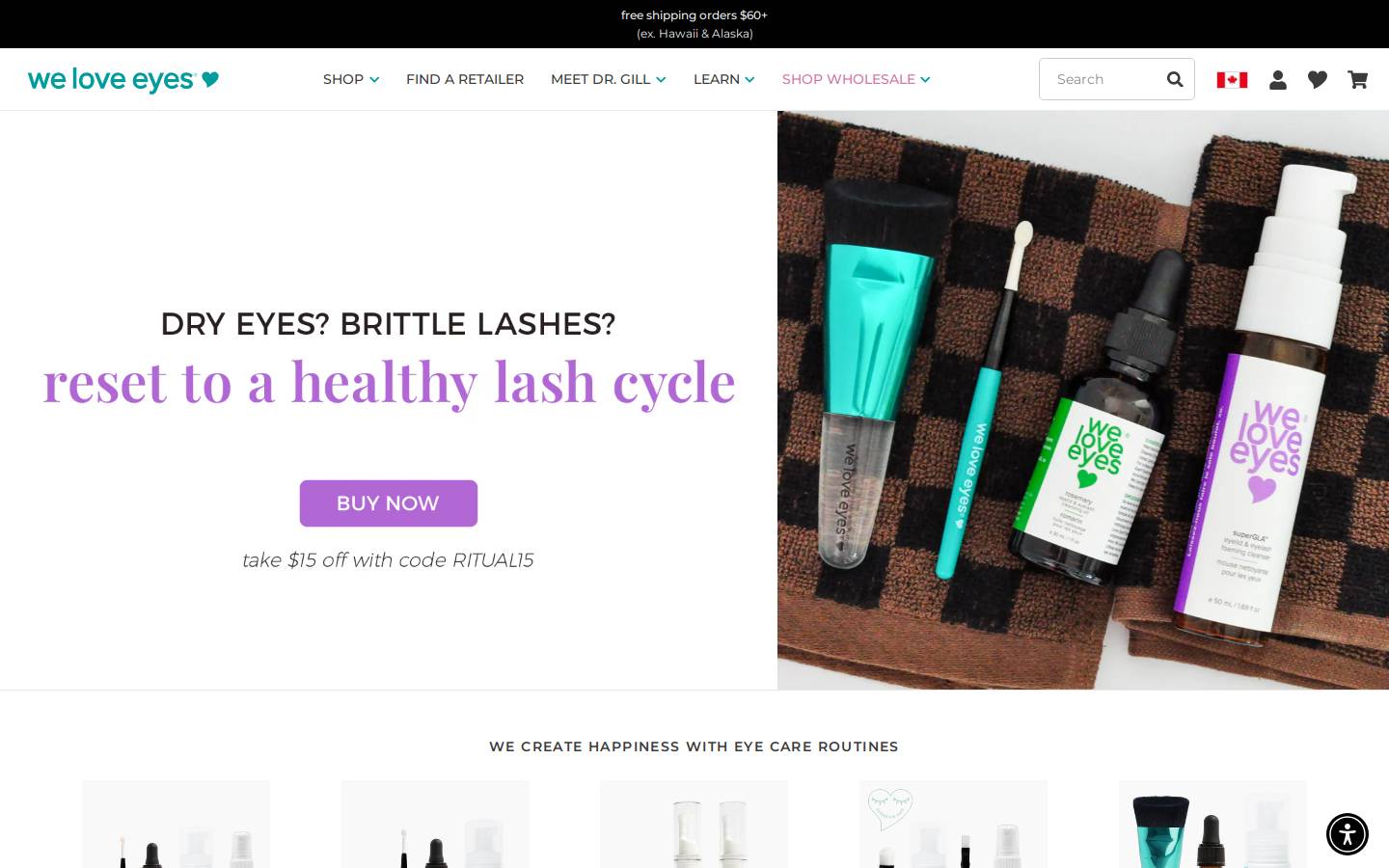 weloveeyesxo.com homepage screenshot