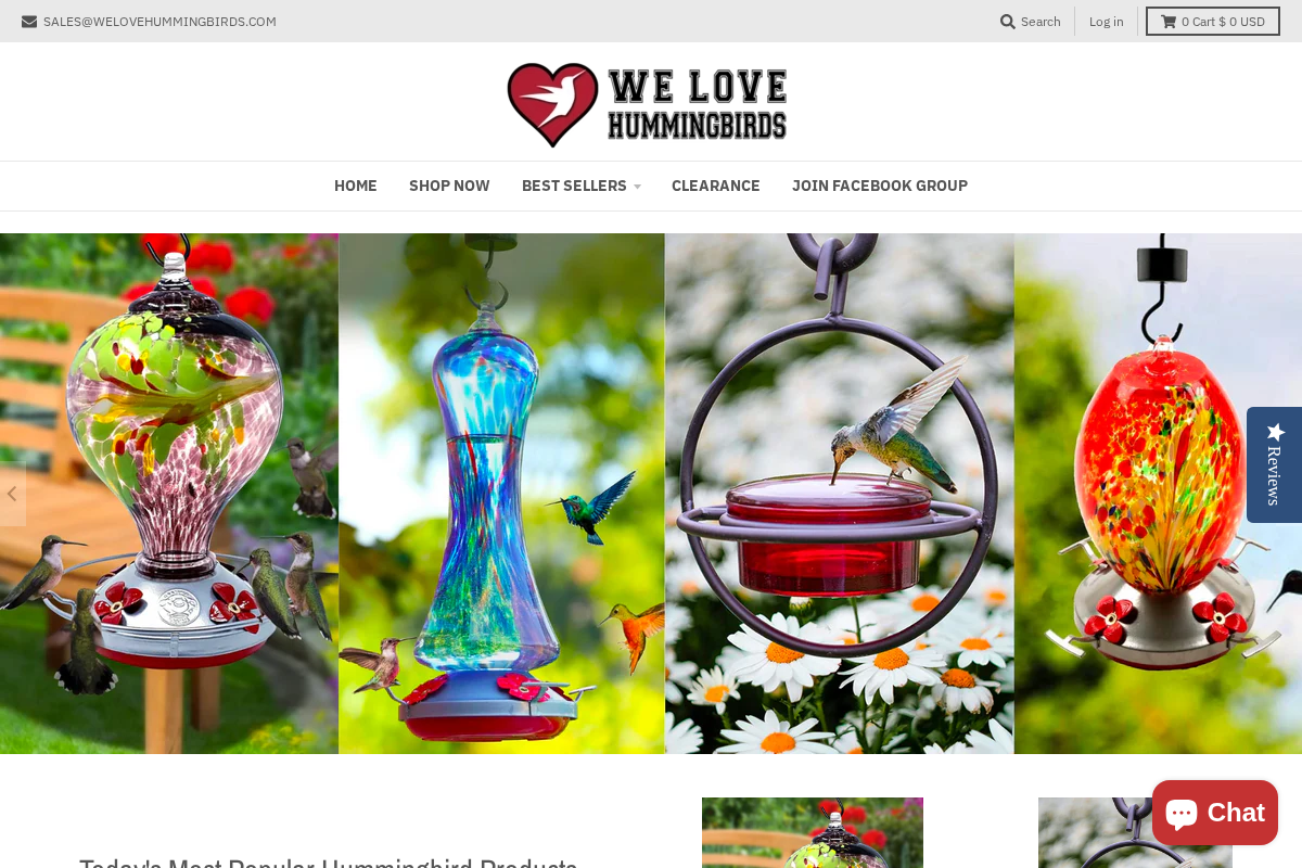 welovehummingbirds.com homepage screenshot