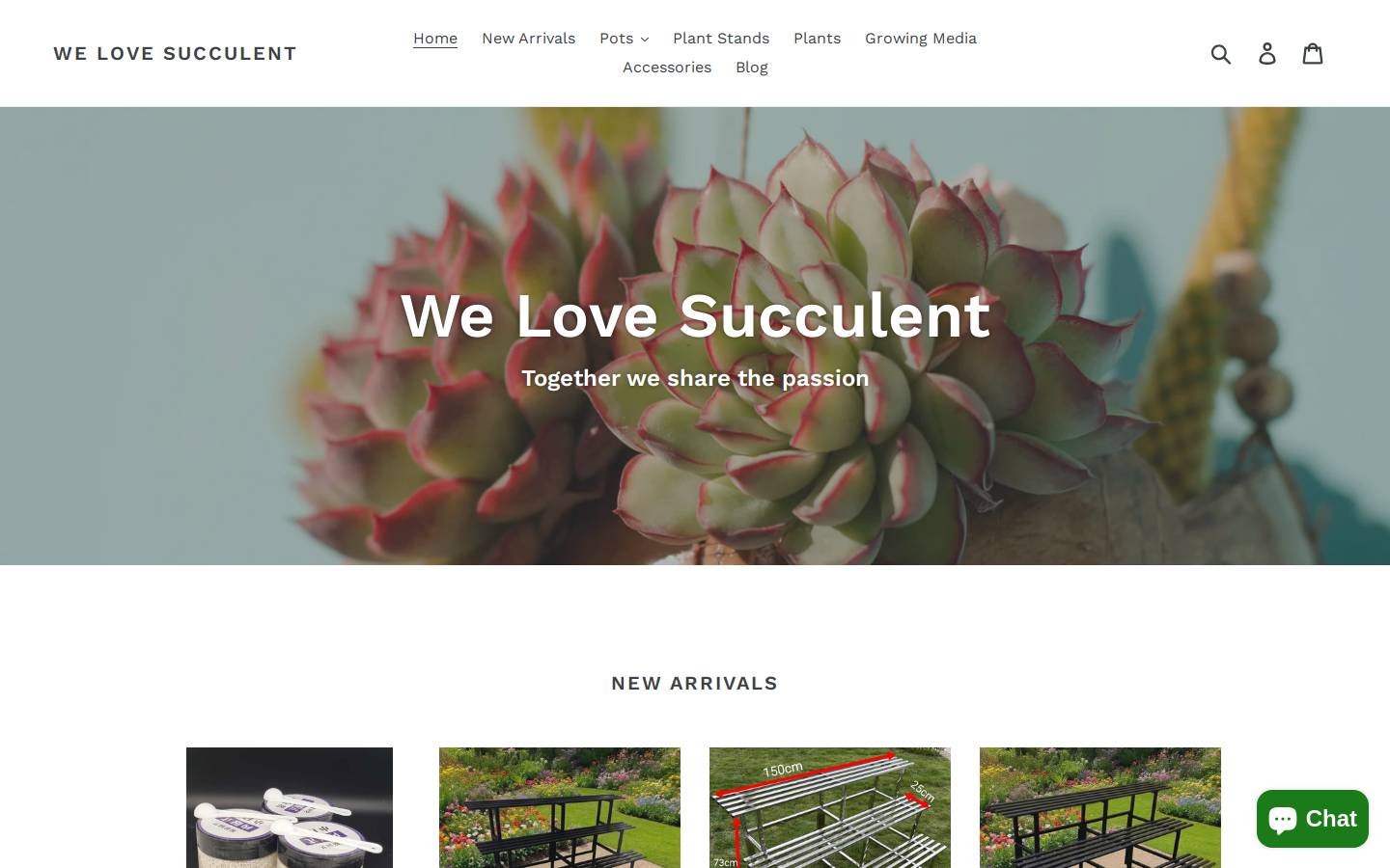 welovesucculent.com homepage screenshot