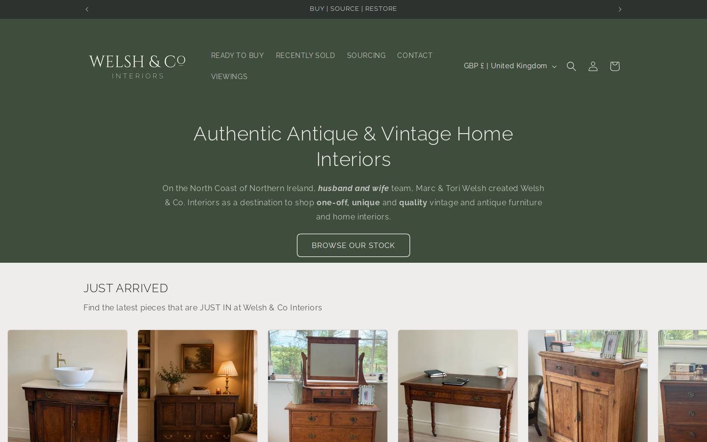 welshandcointeriors.com homepage screenshot