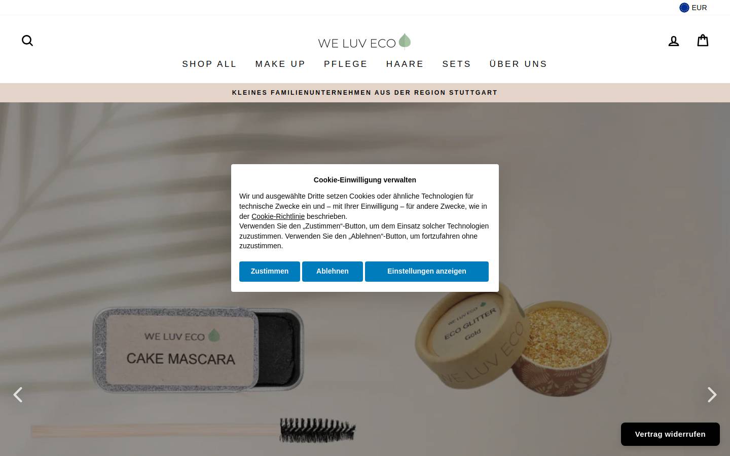 WE LUV ECO homepage screenshot