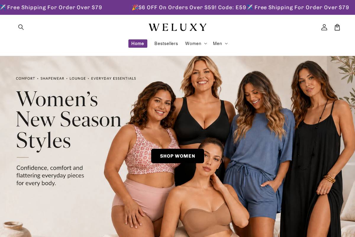 weluxy.com homepage screenshot