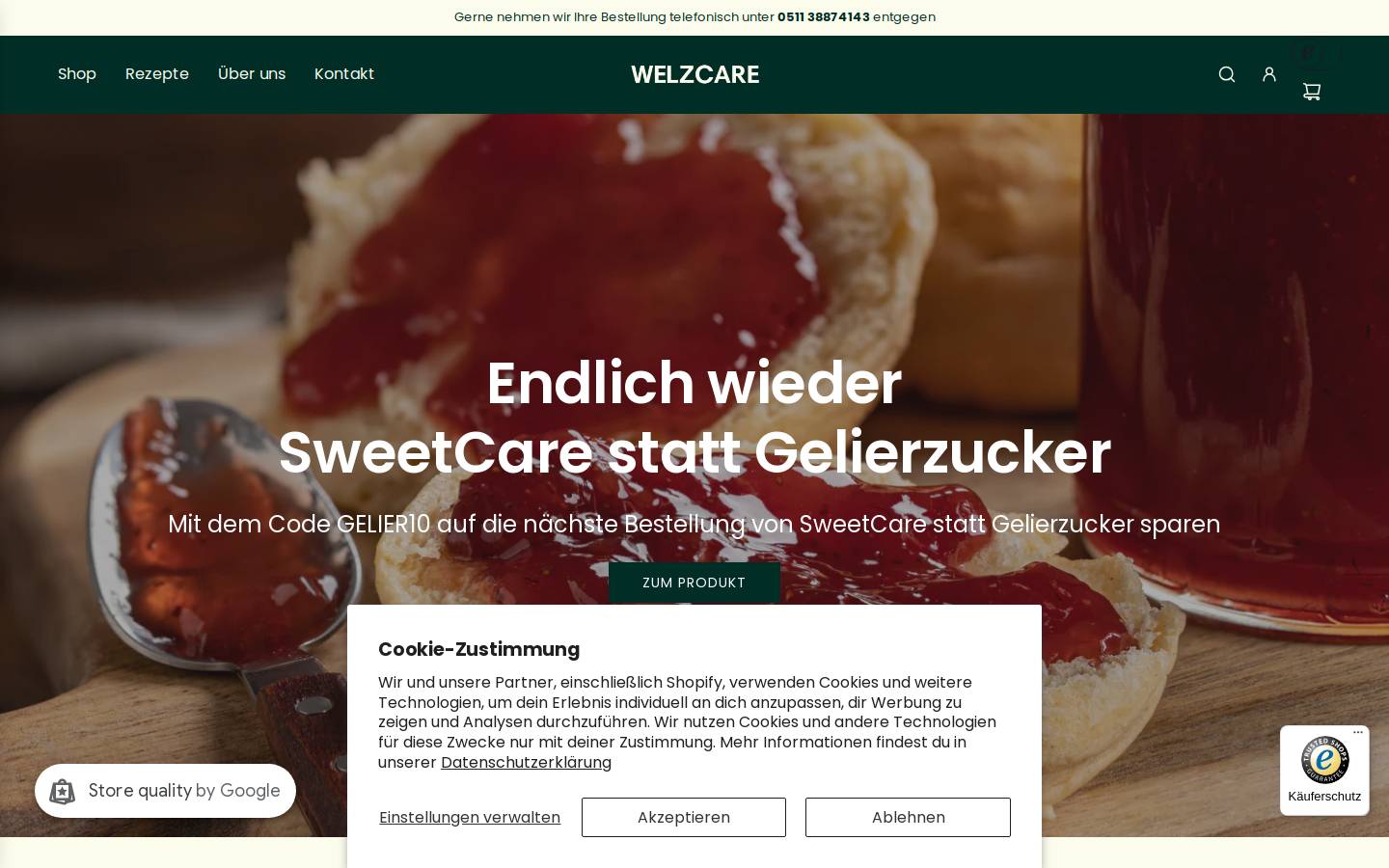 welz-care.de homepage screenshot