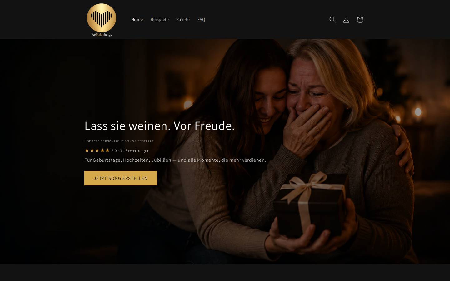 wemakesongs.shop homepage screenshot