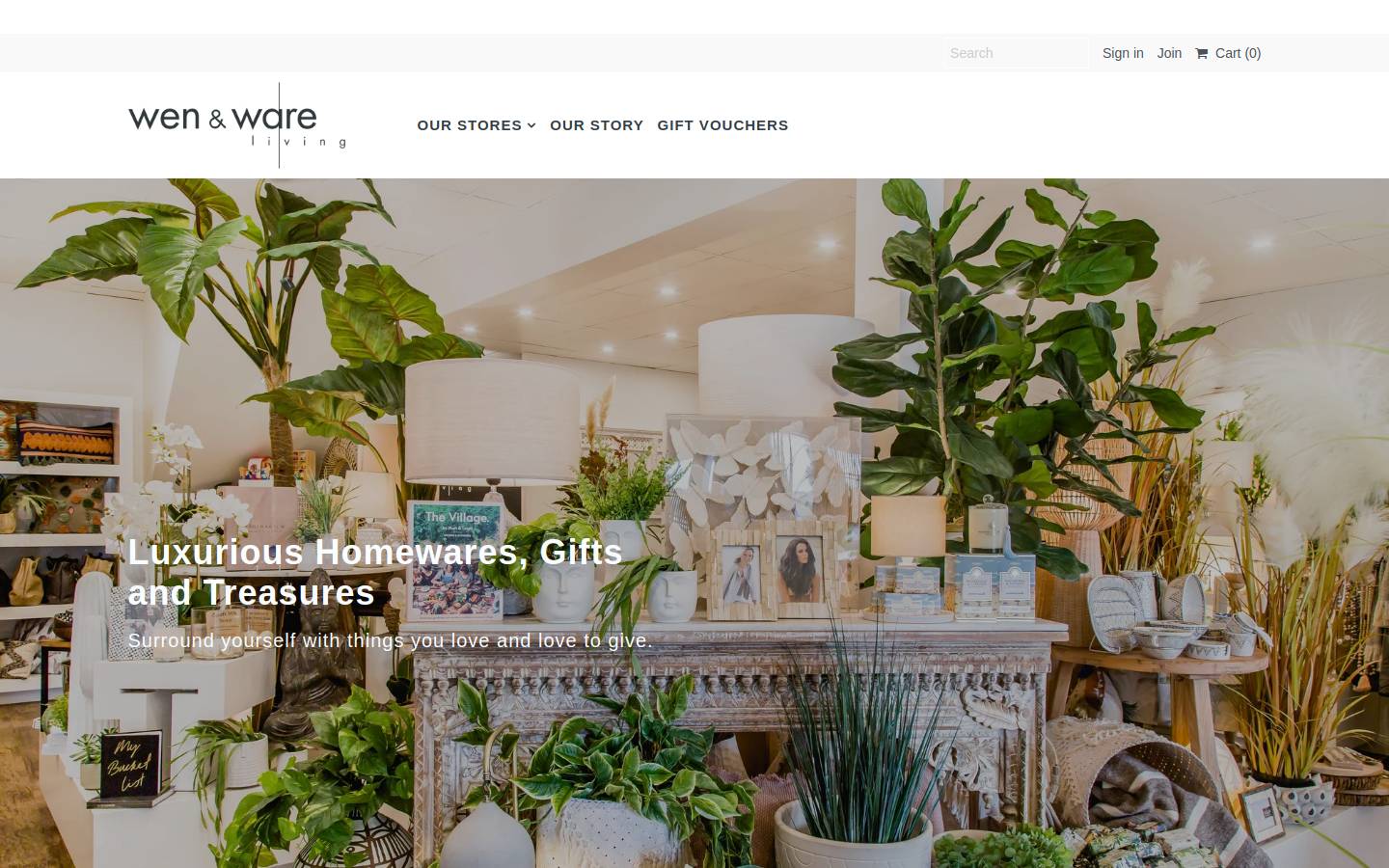 wenandware.com.au homepage screenshot