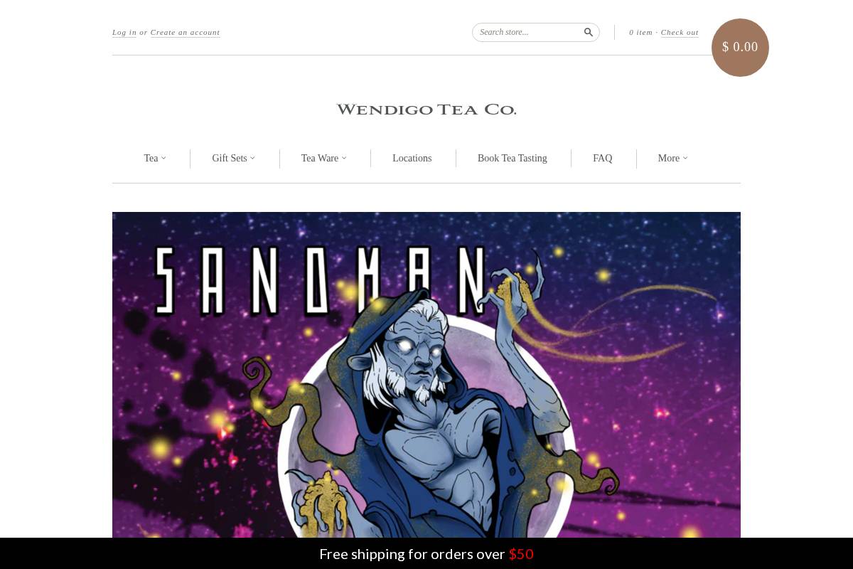 wendigotea.com homepage screenshot