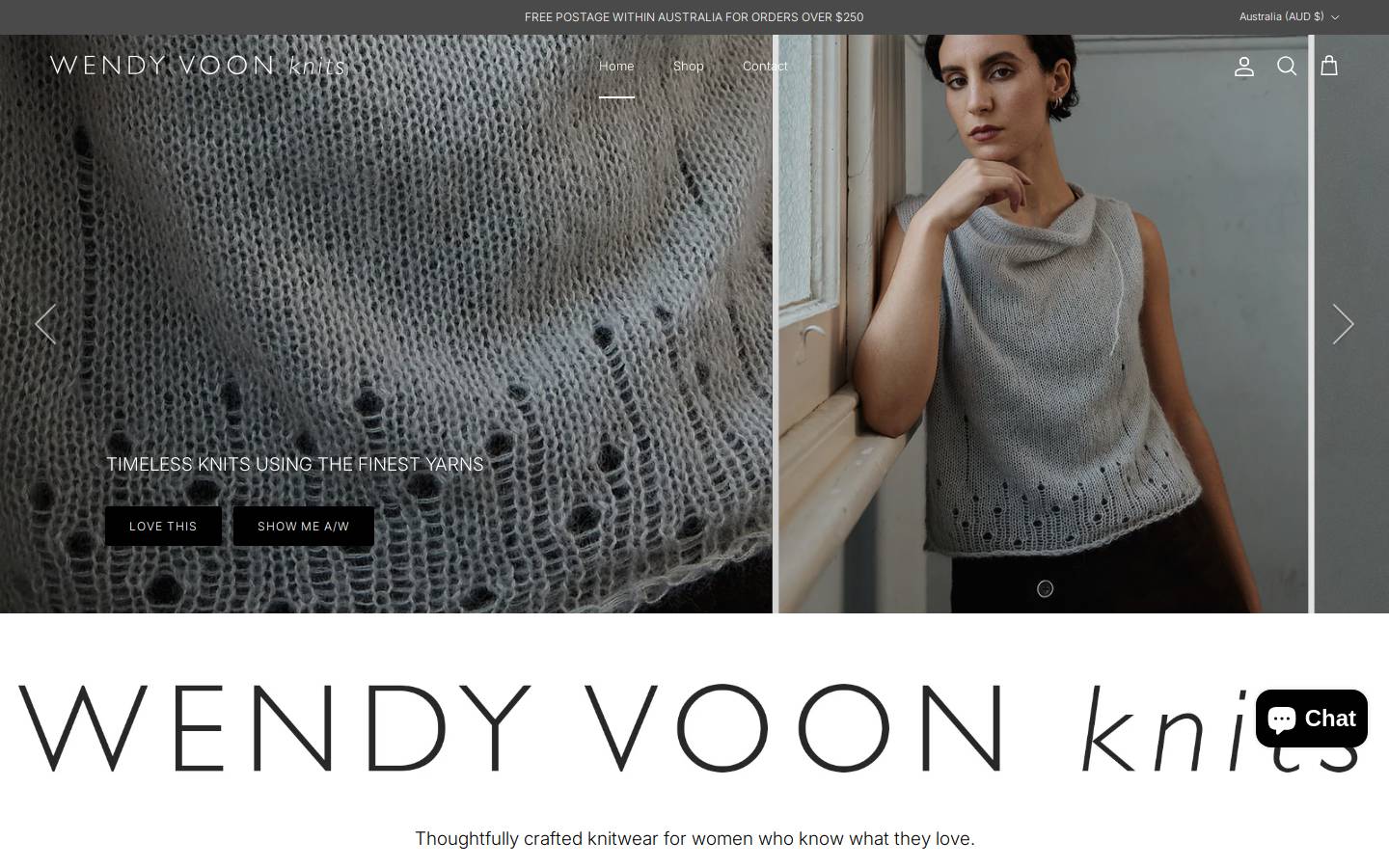 wendyvoonknits.com homepage screenshot
