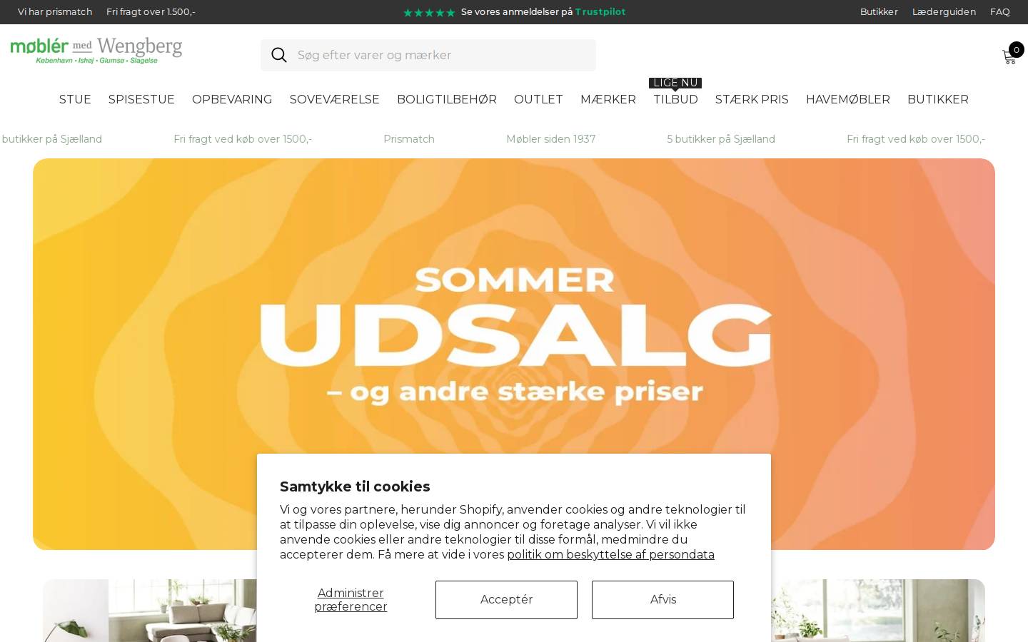Møblér med Wengberg & Læderbo homepage screenshot