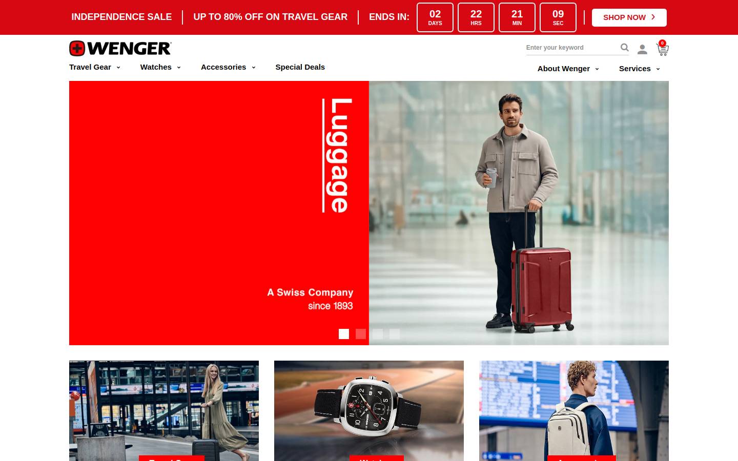 wenger.co.in homepage screenshot