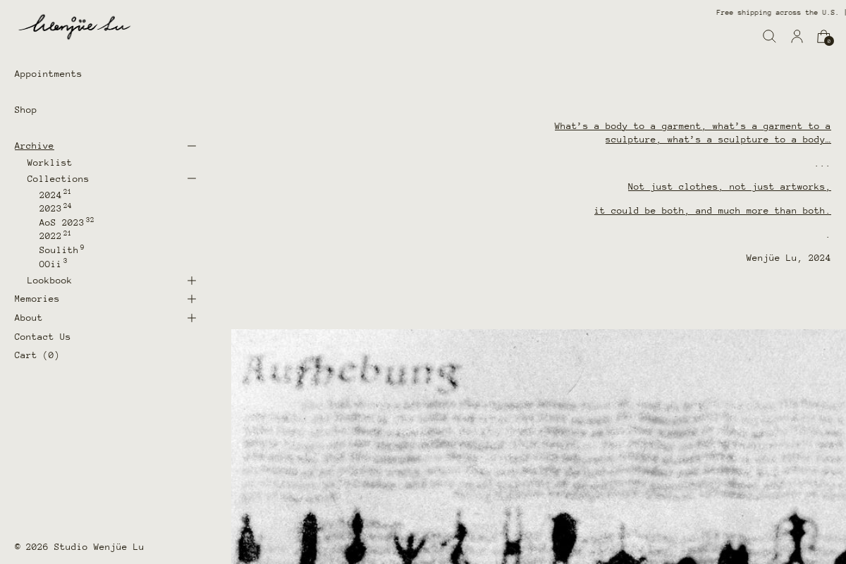 Studio Wenjüe Lu homepage screenshot