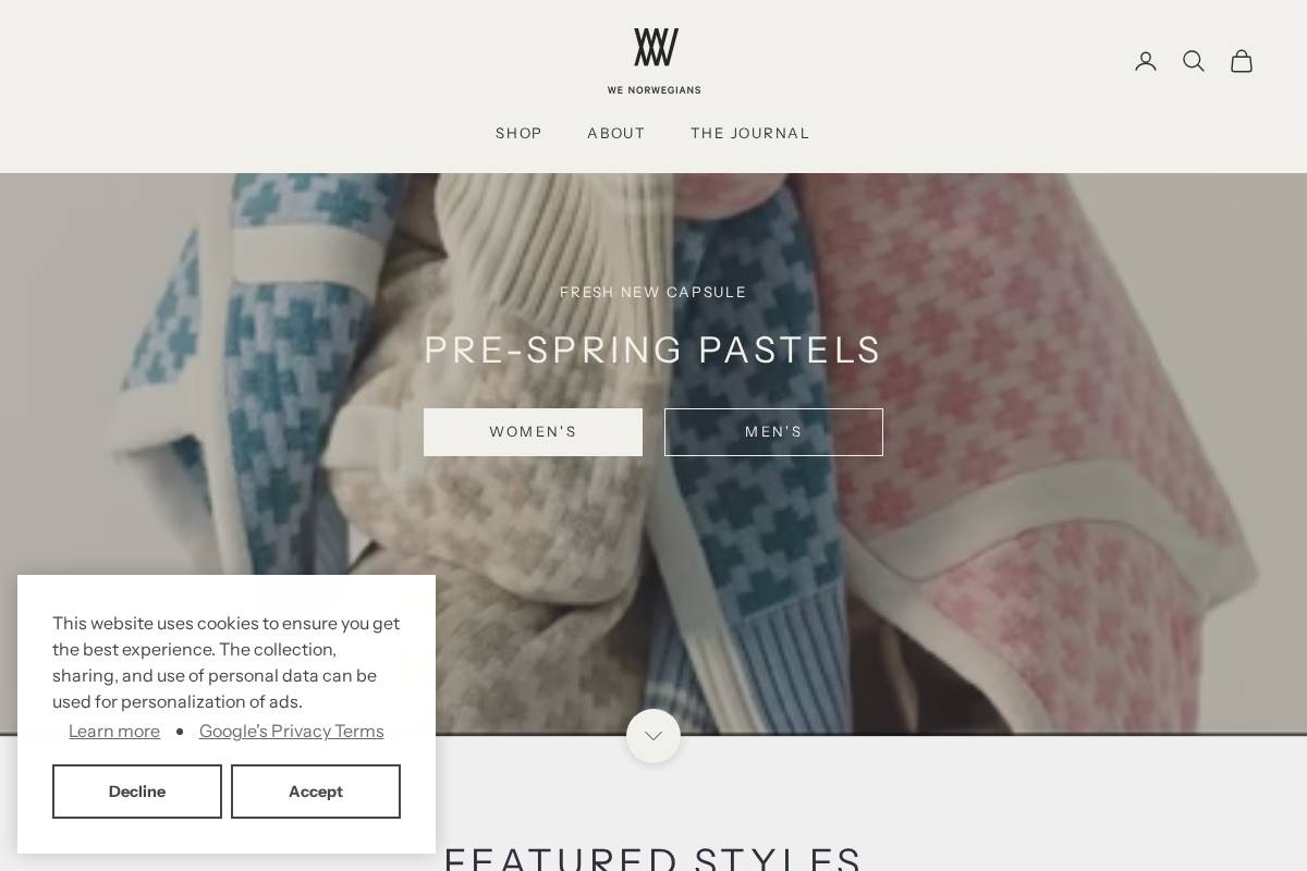 Wenorwegians homepage screenshot