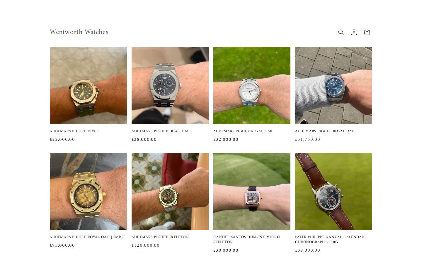 Wentworthwatches homepage screenshot