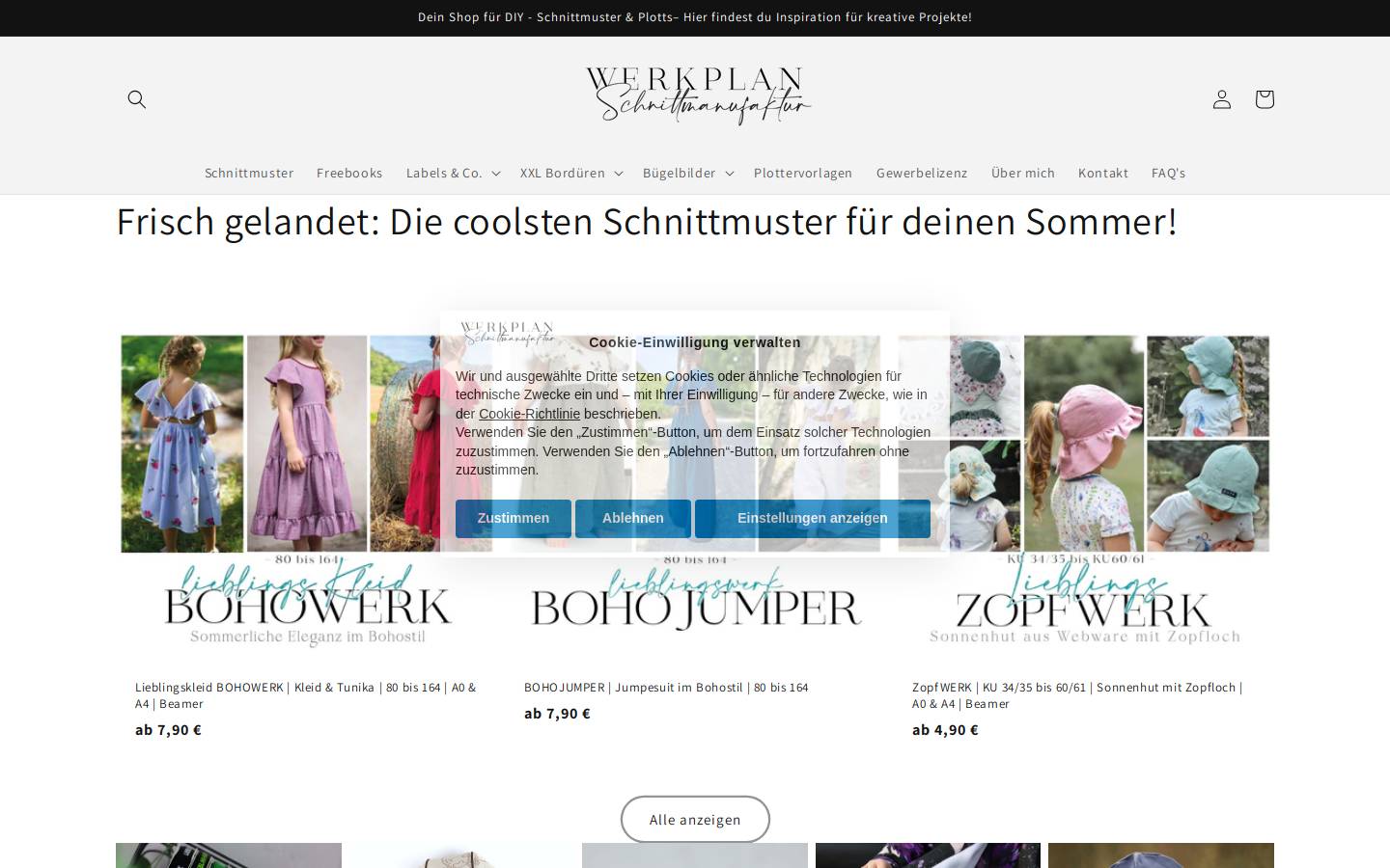 WPS | Werkplan Schnittmanufaktur homepage screenshot
