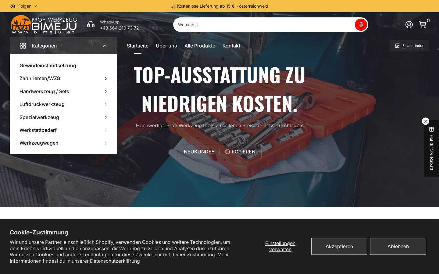 werkzeugwagen-wien.at homepage screenshot