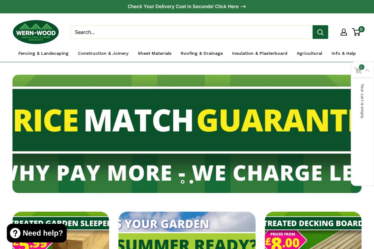Wern Wood Timber Merchants homepage screenshot