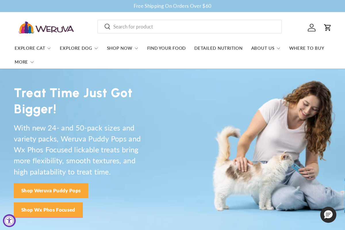 Welcome to Weruva homepage screenshot