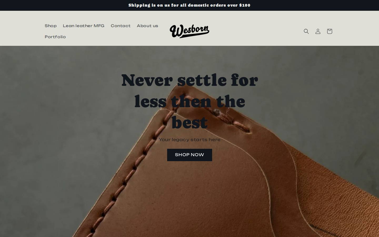 wesborn.com homepage screenshot