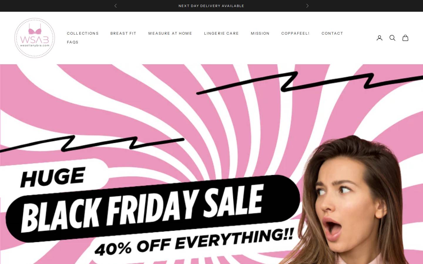 We Sell Any Bra homepage screenshot
